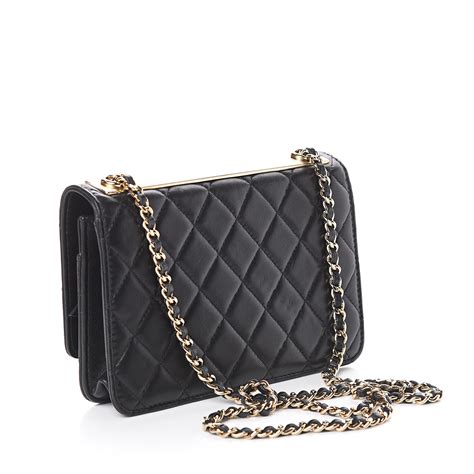 chanel black quilted leather trendy cc wallet on chain|Chanel wallet on chain preis.